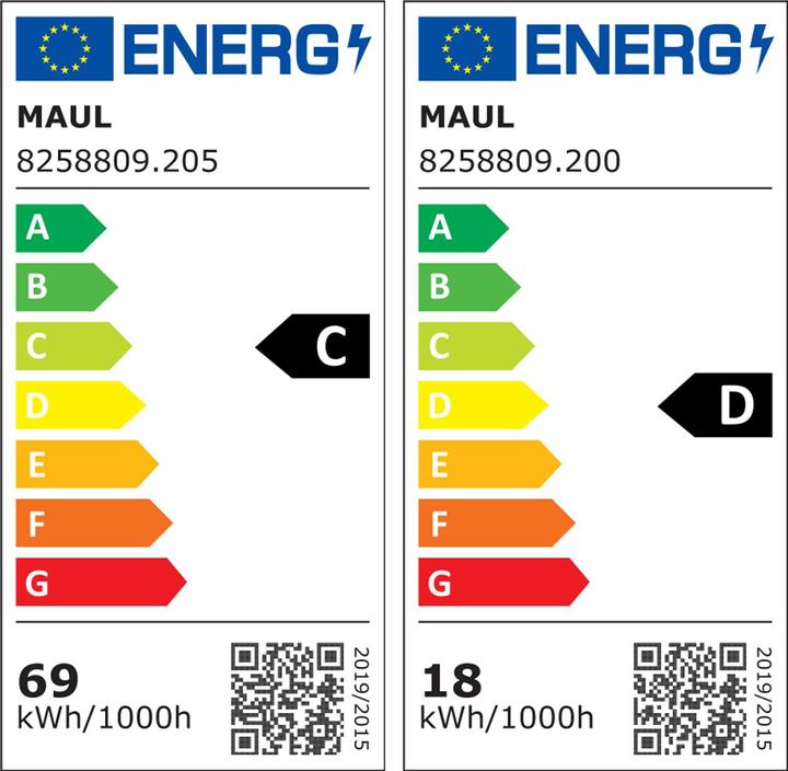 Energie-Label Maul LED-Standleuchte MAULsenja, dimmb., Bewegungs-/Lichtsensor - silber (15150 lm)