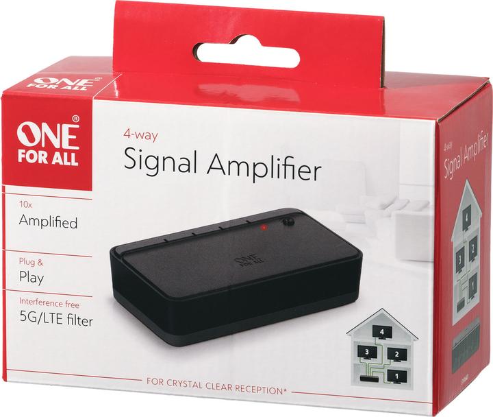Produktbild One for All Signal Amplifier 4 Eu 21l (20 dB, DVB-S / -S2, UKW / MW / LW, DAB/ DAB+, DVB-T / -T2, 3G / 2G / GSM)