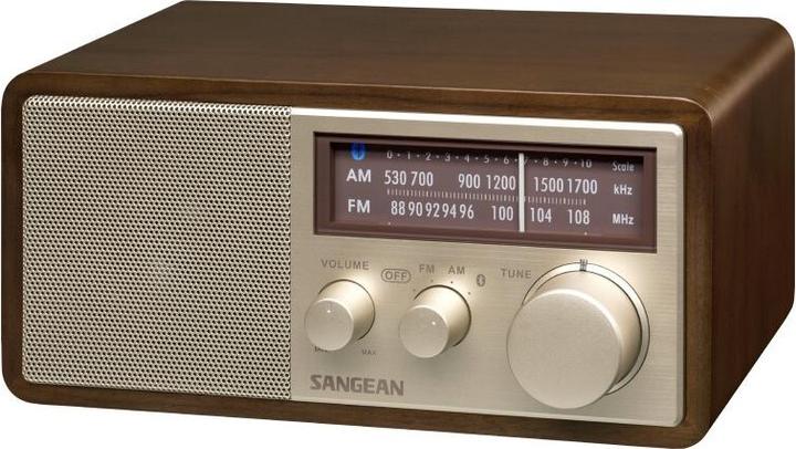 Image du produit Sangean Genuine 110 Plus WR11BT bois portable radio de table rétro avec Bluetooth & fonction de charge USB (FM, MF, AM, NFC, Bluetooth)