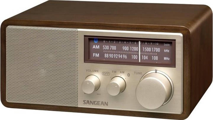Actual product image Sangean Genuine 110 Plus WR11BT wooden portable retro table radio with Bluetooth & USB charging function (FM, MW, AM, NFC, Bluetooth)