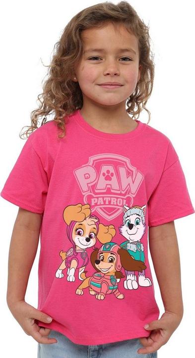 Actual product image Paw Patrol Girls Skye, Justice & Everest Logo T-Shirt (128)