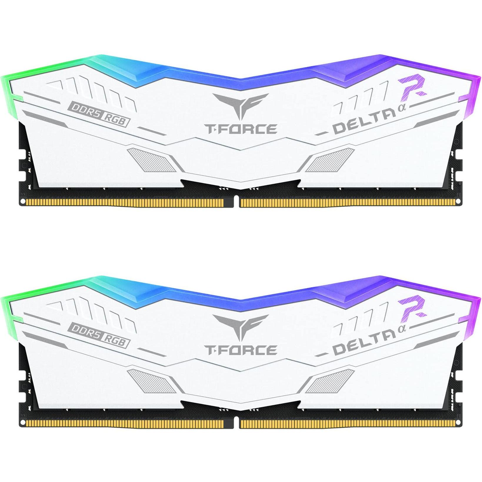 Team Group T-Force Delta RGB (2 x 16GB, 6000 MHz, DDR5-RAM, DIMM), RAM, Weiss