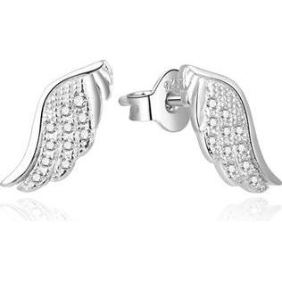 Beneto, Ohrringe, Beautiful silver earrings with zircons Angel wings AGUP2311L (L)