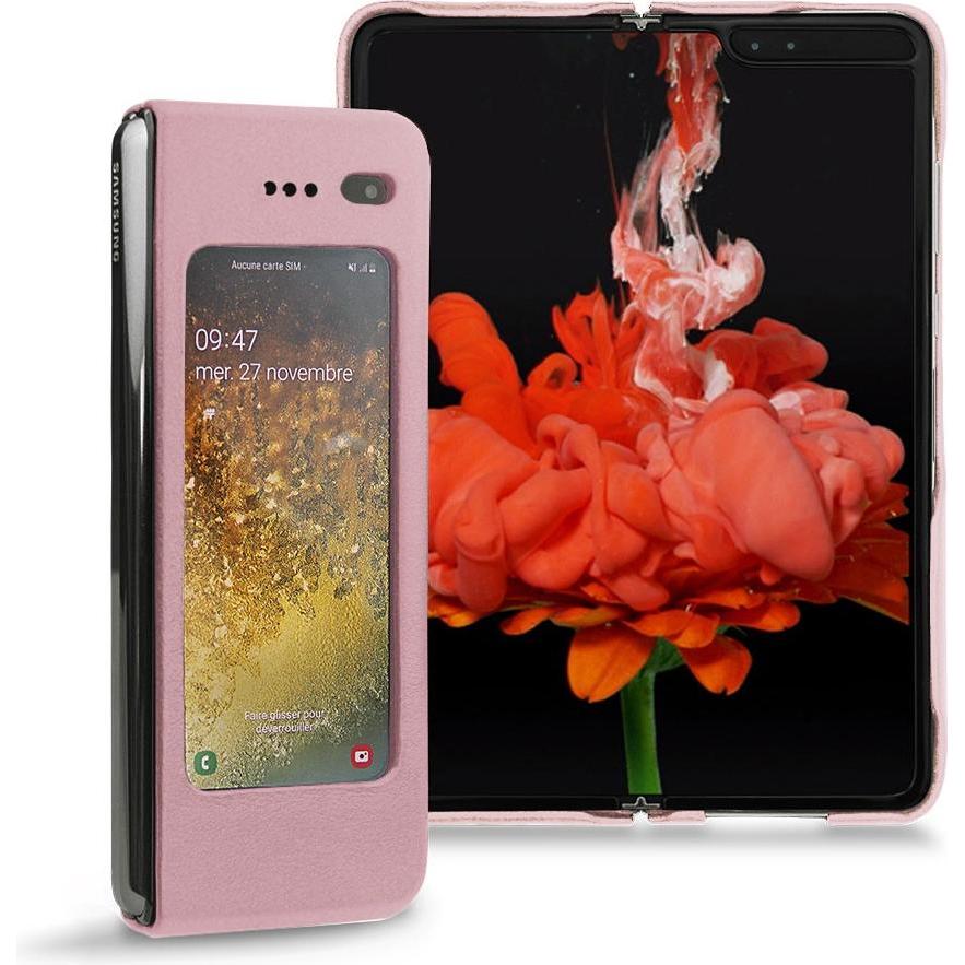 Noreve Lederschutzhülle (Samsung Galaxy Fold), Smartphone Hülle, Rosa