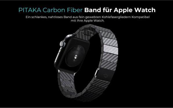 Immagine prodotto Pitaka Bracciale moderno con maglie in fibra di carbonio 38-40 mm (38 mm, 40 mm, Fibra di carbonio)
