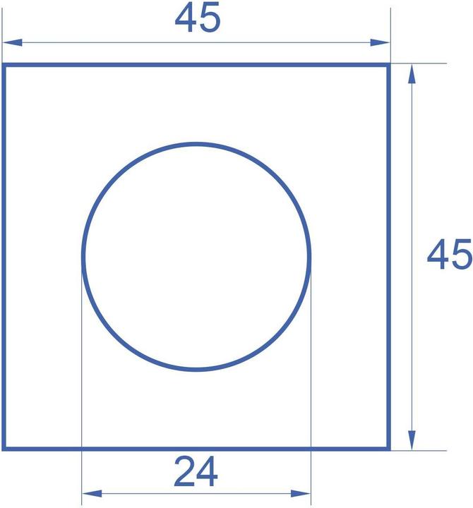 Produktbild Delock Easy 45 Modulblende Loch-Ausschnitt Ø 24 mm, 45 x 45 mm 5 Stück weiss (Wandhalterung)