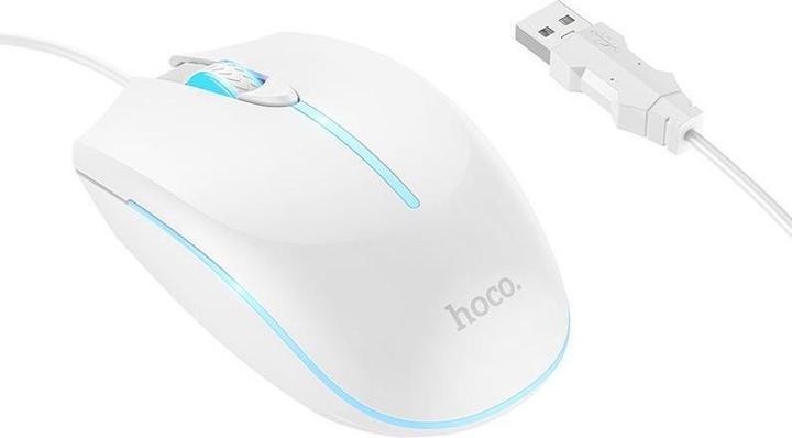 Actual product image Hoco Other Computer Accessory gaming wire USB A computer mouse 2400 dpi GM37 white (Cable)