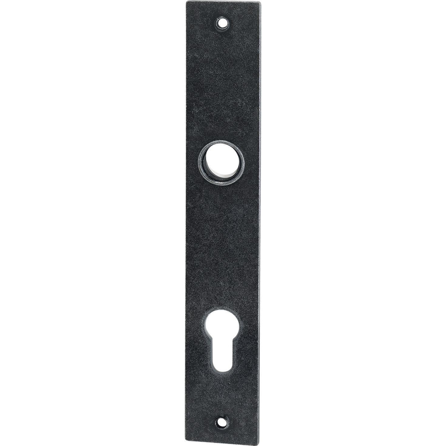 Halcö, Türgriff + Fenstergriff, Langschild FULP, HALL, IMST & SÖLL, PZ 88, schwarz passiviert ÖNORM (Türschild)