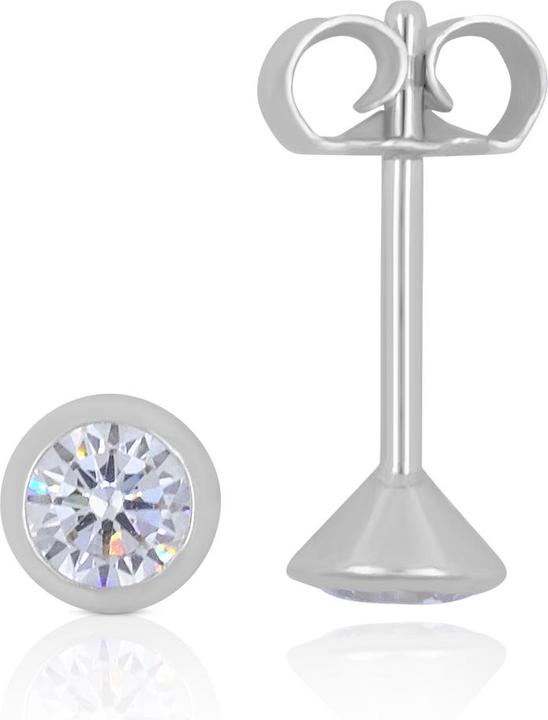 Image du produit Muau Stud earrings or blanc 750 zirconium 4.5mm (Or blanc, Or rose ou tout simplement en argent, Or jaune)