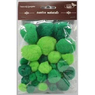 Titanum Ton-in-Ton grüne Pompons 15–40 mm, 30 Stück