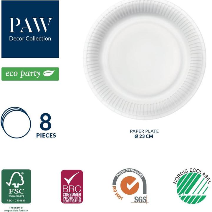 Produktbild PAW Decor Collection Pappteller 8er Set (8x)