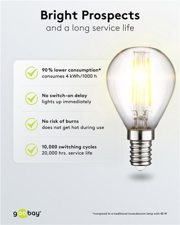 Produktbild Goobay Filament-LED-Mini-Globe, 4 W (E14, 470 lm, 1x)