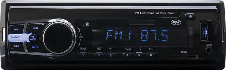PNI Autoradio Lecteur MP3 Clementine Bus Truck 8524BT RDS 4x45w 12V/24V 1 DIN avec SD, USB, AUX