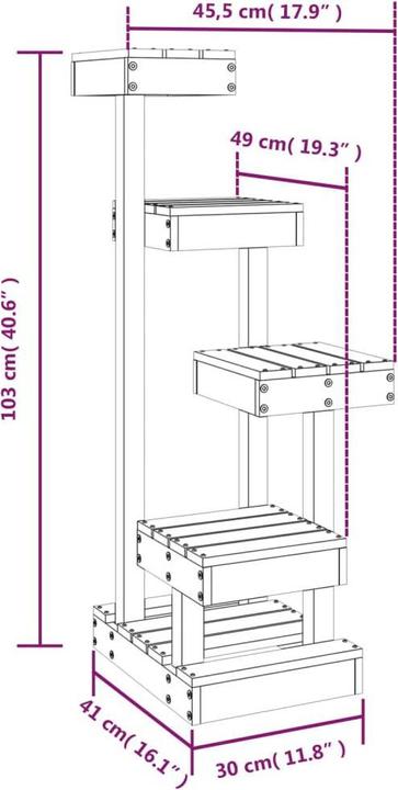 Produktbild vidaXL Kratzbaum (103 cm, Weiss)