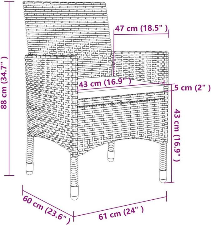 Produktbild vidaXL Garten Essgruppe (190 x 90 x 75 cm)