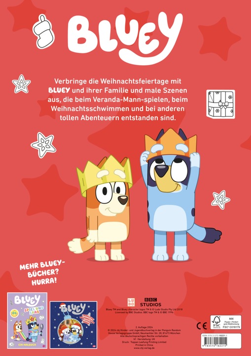 Actual product image BLUEY - Merry Christmas - A colouring book