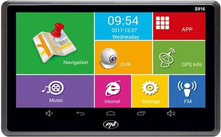 PNI GPS navigation system + DVR S916 PRO 7-inch screen with Android 6.0, 16 GB memory, 1 GB DDR (7")