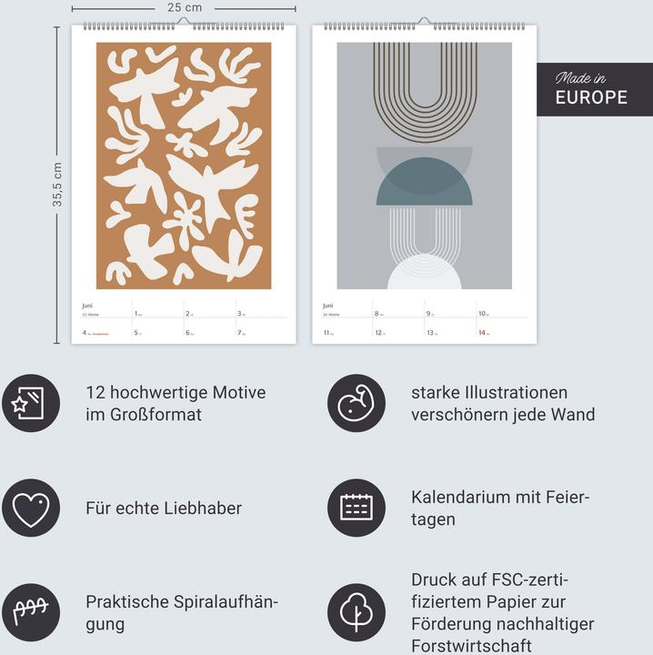 Actual product image Harenberg Gallery Wall Planner Wochenplaner 2026 - Kalender mit 53 Minipostern (25 x 35.5 cm, German)