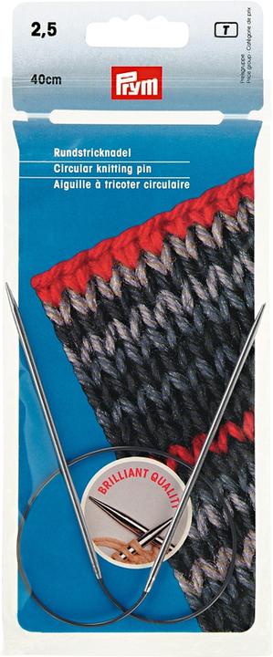 Produktbild Prym Rundstricknadel Messing, silber 2.50 mm, 40 cm, Beutel