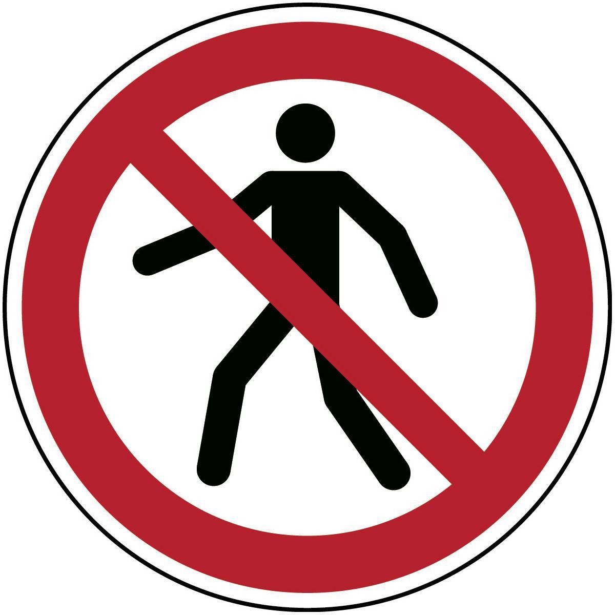 Brady, Etiketten, ISO 7010 PIC P004 B-7538 ISO Sicherheitskennzeichnung - Für Fussgänger verboten Laminierte