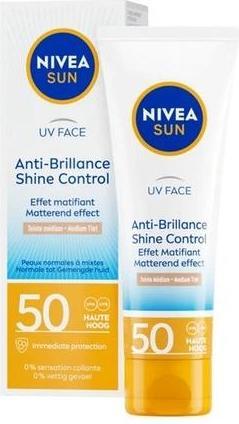 Produktbild NIVEA UV Gesichtscreme gegen Glanz mit mittlerer Tönung LSF 50 (Sonnencreme, SPF 50, 50 ml)