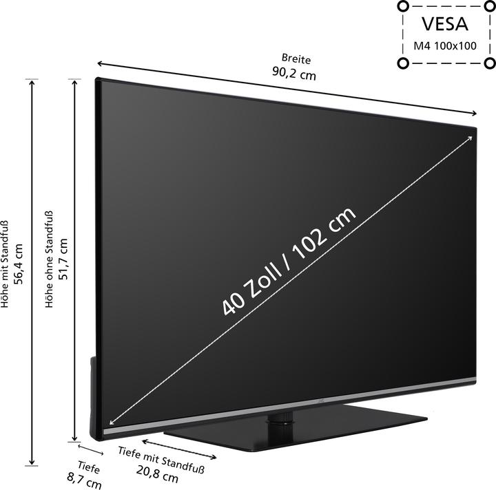 Actual product image JVC LT-40VQF555D QLED-TV FHD,Multituner,Smart,DolbyVision,VIDAA (40", QLED, Full HD)