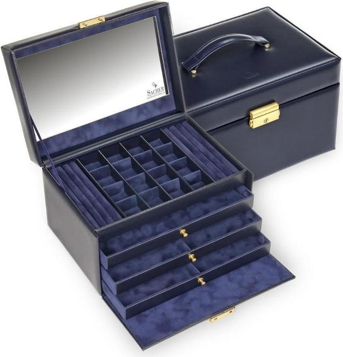 Sacher 77.301.014023 - Schmuckkasten Lena acuro navy (Leder)