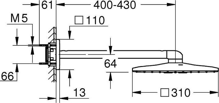 Actual product image Grohe Head Br RAINSHOWER SMARTACTIVE 310 430mm warm sunset brushed (2 Beam types, 11.50 l/min)
