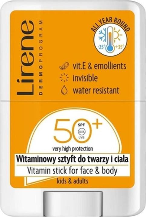 Lirene Vitamin Stick For Face & Body Spf 50+, 15g (Sonnenspray, SPF 50+, 15 g)