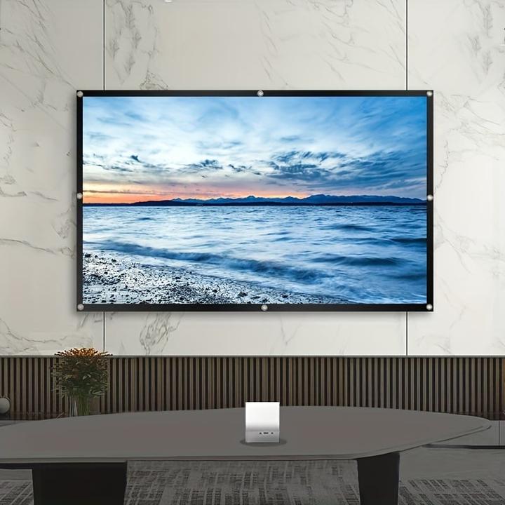 Actual product image PhoneLook Doppelseitige 16:9 Projektionsleinwand mit pflegeleichtem, bügelbarem Stoff (100 Zoll, 254 cm) (100", 16:9)