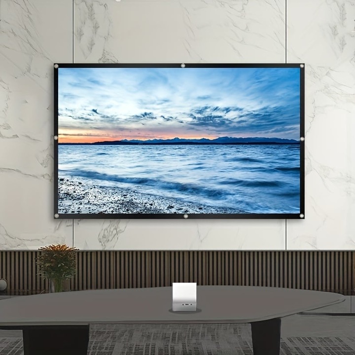 Produktbild PhoneLook Doppelseitige 16:9 Projektionsleinwand mit pflegeleichtem, bügelbarem Stoff (100 Zoll, 254 cm) (100", 16:9)