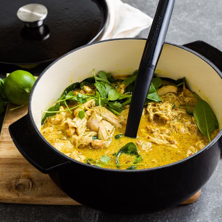 Produktbild KitchenAid braadpan 26cm - gemailleerd gietijzer - onyx zwart - rond (Bräter + Schmortopf, Gusseisen, 26 x 9.80 cm)