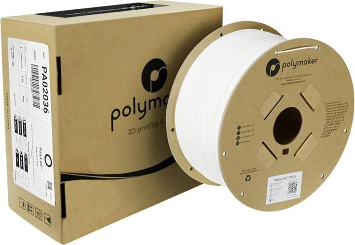 Produktbild Polymaker PolyLite PLA - White - 1.75mm - 3KG (PLA, 1.75 mm, 3000 g)