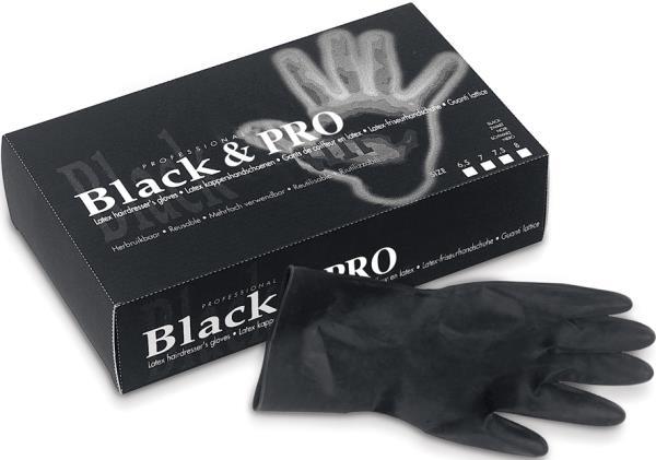 Actual product image Comair Latex gloves black 6.5 small 20 pieces Black&Pro