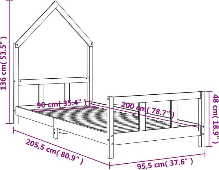 Produktbild vidaXL Kinderbett (90 x 200 cm)