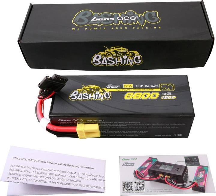 Produktbild Gens Ace RC-Akku 6800 mAh 22.8 V 120C 6S1P EC5 GT Bashing (22.80 V, 6800 mAh)
