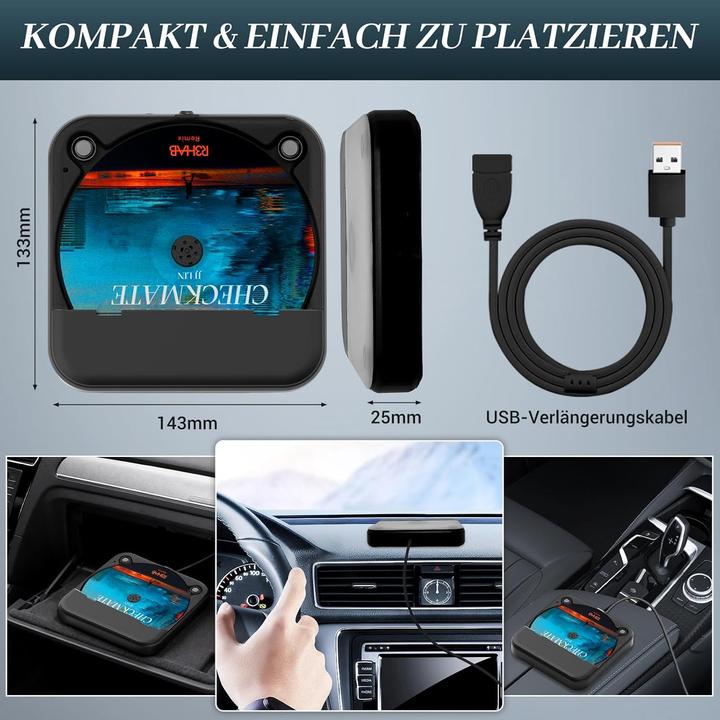 Image du produit Dislind Externer Auto CD-Player mit USB/AUX-Anschluss