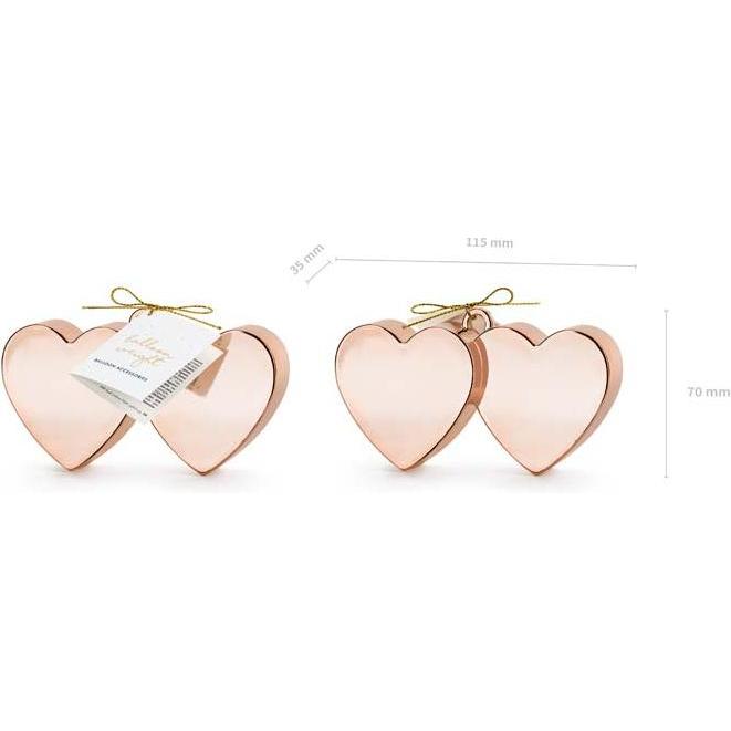 Thumbnail - Partydeco Balloon weight Hearts, rose gold (1 pkt / 1 pc.)