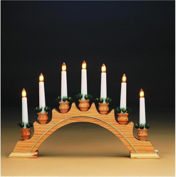 Hellum Holzleuchter Goldleiste