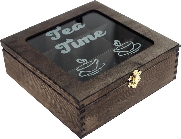 Produktbild Holzecke Teebox mit Glasgravur Braun