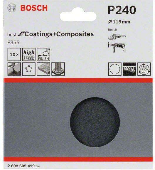 Actual product image Bosch Professional Zubehör PRO F355 sanding sheet, 115 mm, G240 (240)