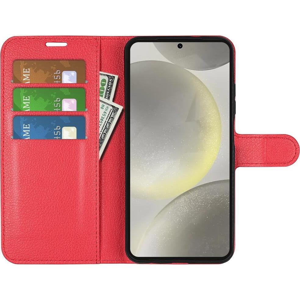 Thumbnail - Cover-Discount FE - Leder Etui Hülle (Samsung Galaxy S24 FE), Smartphone Hülle, Rot