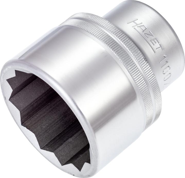 Actual product image HAZET Socket ∙ 12-point 1100Z-50 ∙ Square, hollow 25 mm (1 inch) ∙ Outside 12-point profile ∙ 50 mm… (50 mm)