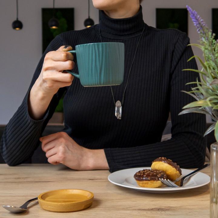 Produktbild Intirilife Kaffeetasse mit Holz Untersetzer (230 ml, 1 x)