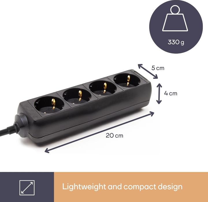 Image du produit Perel EB4BL-G (4x, CEE 7/3, 1.50 m)