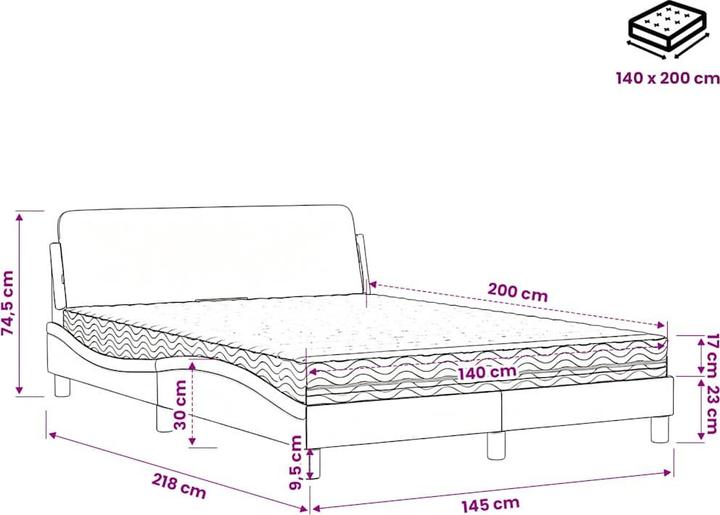 Image du produit vidaXL Bett (140 x 200 cm)