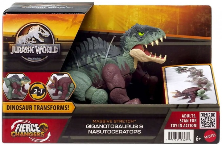 Immagine prodotto Jurassic World Fierce Changers Dino Extenders Indoraptor/Brachiosaurus