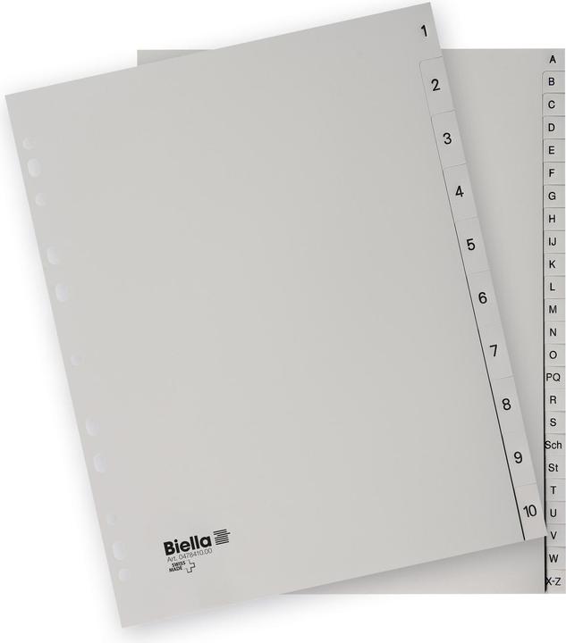 Image du produit Biella Registre Polypropylène A4 1-10, 4 trous
