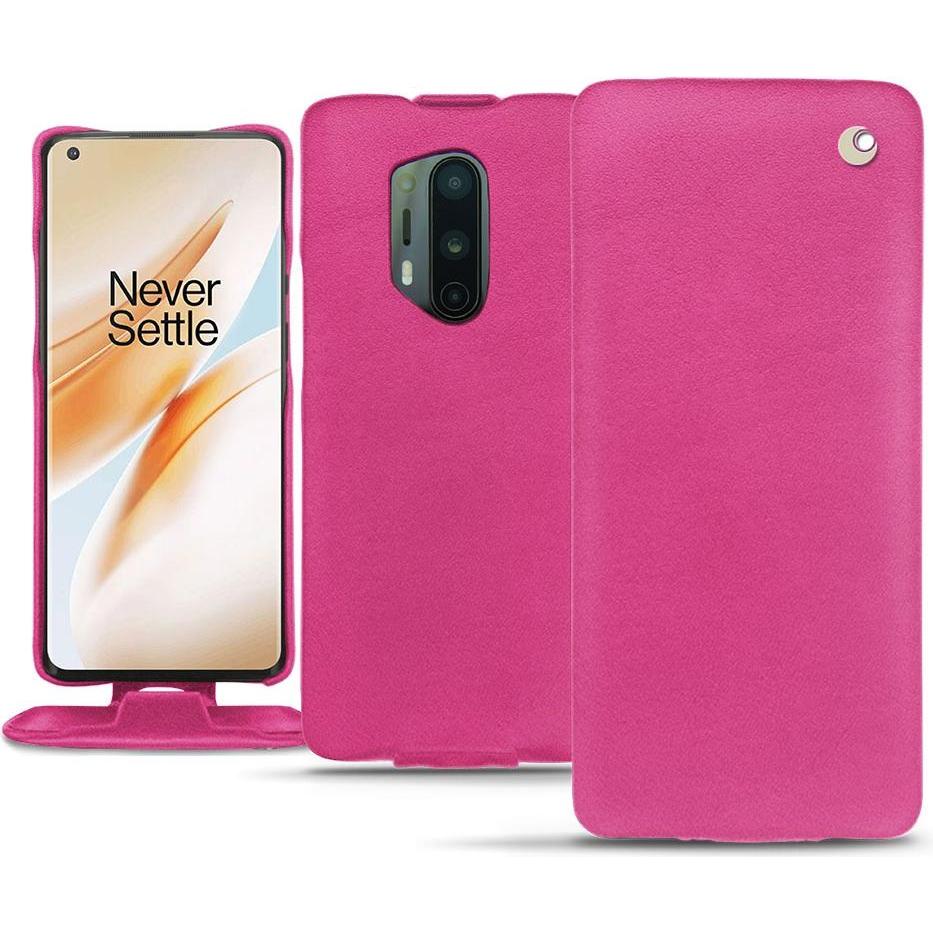 Noreve Lederschutzhülle vertikal (OnePlus 8 Pro), Smartphone Hülle, Rosa