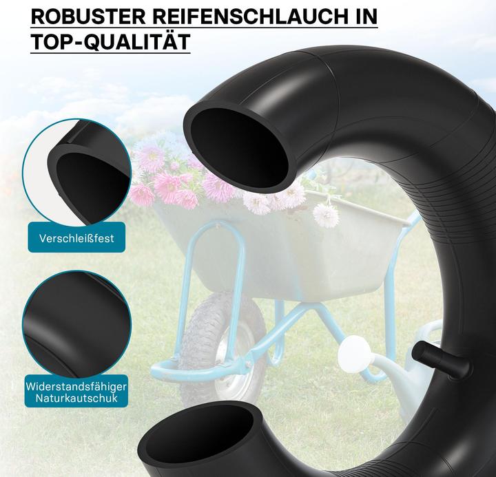 Produktbild Wiltec Schlauch Luftschlauch Rasenmäherreifen 16 x 6.50 – 8 Ventil gerade Reifen Rad (Rasenmäher, Gartenmaschinen Ersatzteile)